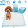 50-piece dog training pads, puppy pee pads and cat wee mats for indoor potty training, 24 x 18 inches