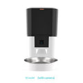 Video camera pet feeder with adjustable automatic food dispensing for dogs and cats