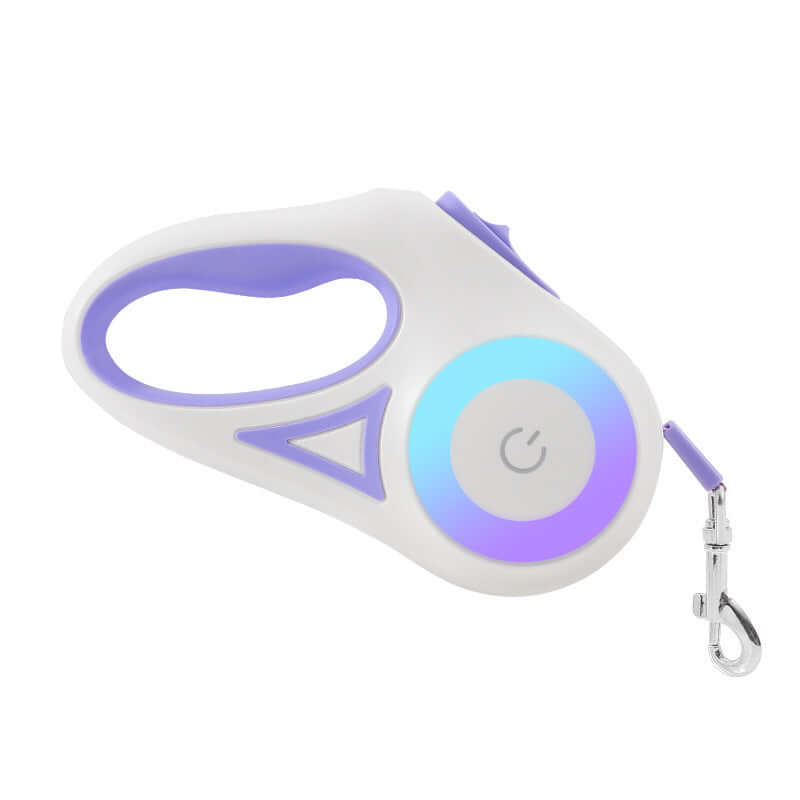 Retractable dog leash with automatic telescopic handle and collar for pet walking
