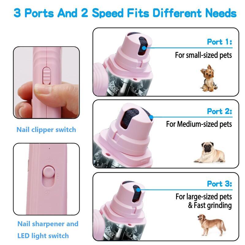 2-in-1 pet nail clippers with LED light for dogs and cats, bloodline safety scissors and multifunctional paw nail trimmer