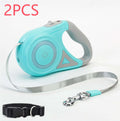 Retractable dog leash with automatic telescopic handle and collar for pet walking