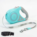 Retractable dog leash with automatic telescopic handle and collar for pet walking