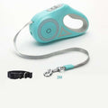 Retractable dog leash with automatic telescopic handle and collar for pet walking