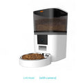 Video camera pet feeder with adjustable automatic food dispensing for dogs and cats