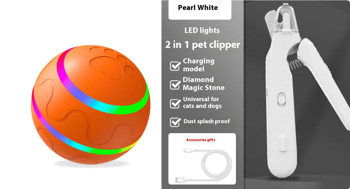 2-in-1 pet nail clippers with LED light for dogs and cats, bloodline safety scissors and multifunctional paw nail trimmer