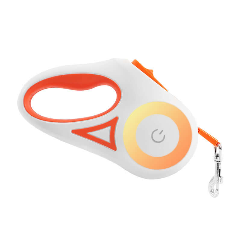 Retractable dog leash with automatic telescopic handle and collar for pet walking