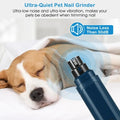 Quiet USB rechargeable dog nail grinder 2-speed pet nail trimmer