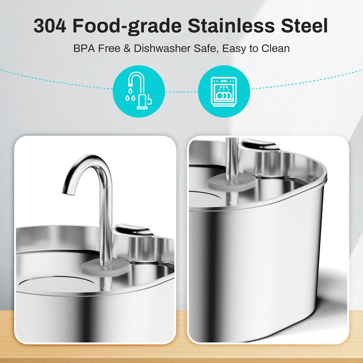 Stainless Steel Smart Pet Water Dispenser Automatic Circulation Large Capacity Pawora UK