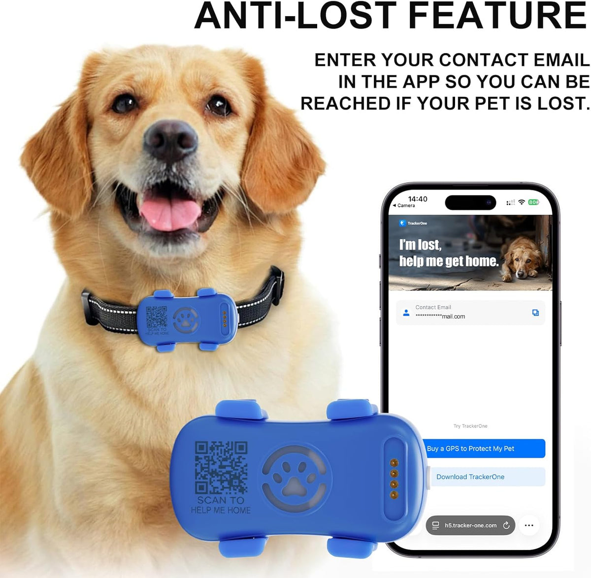 Real-time dog GPS tracker with geofence, flashlight, sound alarm, and unlimited distance tracking