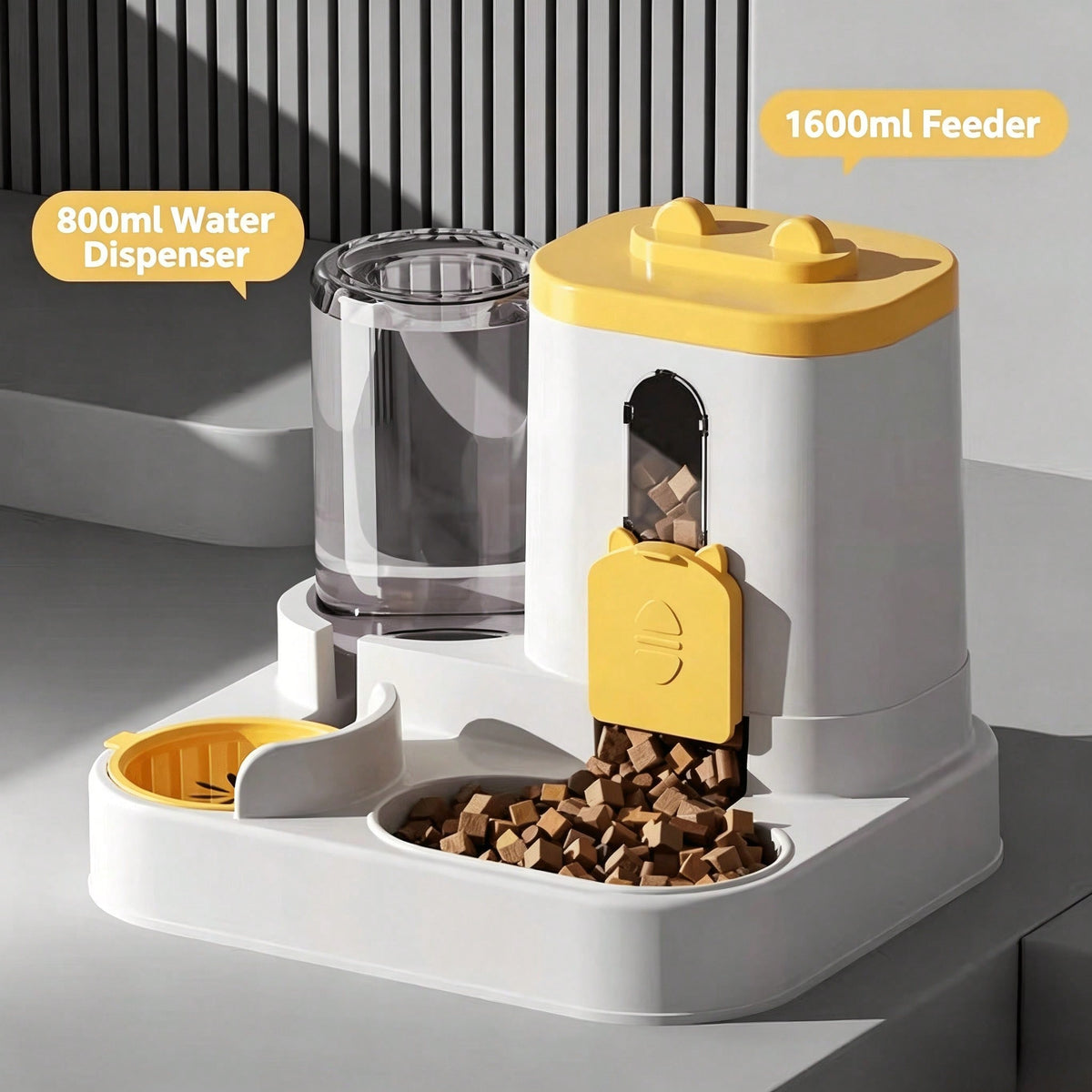 Gravity pet feeder and water dispenser for cats and puppies with large capacity