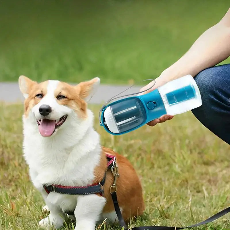 3 in 1 Dog Water Bottle | Food & Waste Bag Holder