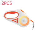 Retractable dog leash with automatic telescopic handle and collar for pet walking