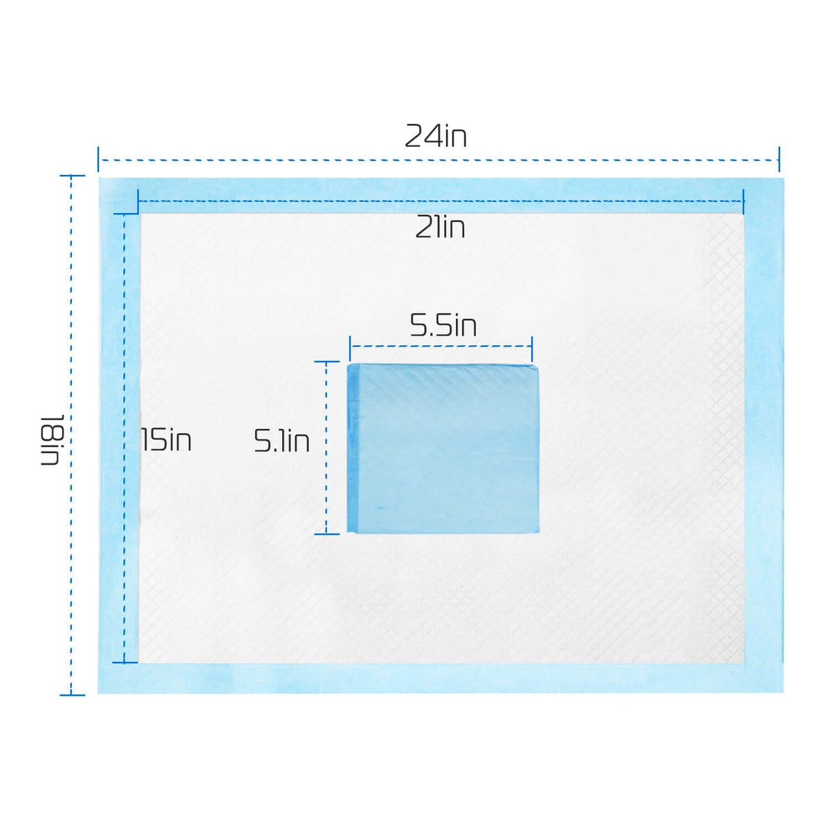 50-piece dog training pads, puppy pee pads and cat wee mats for indoor potty training, 24 x 18 inches