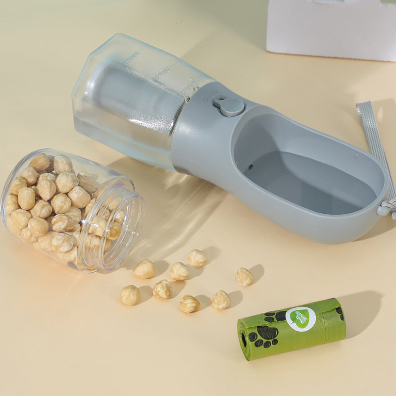 3 in 1 Dog Water Bottle | Food & Waste Bag Holder