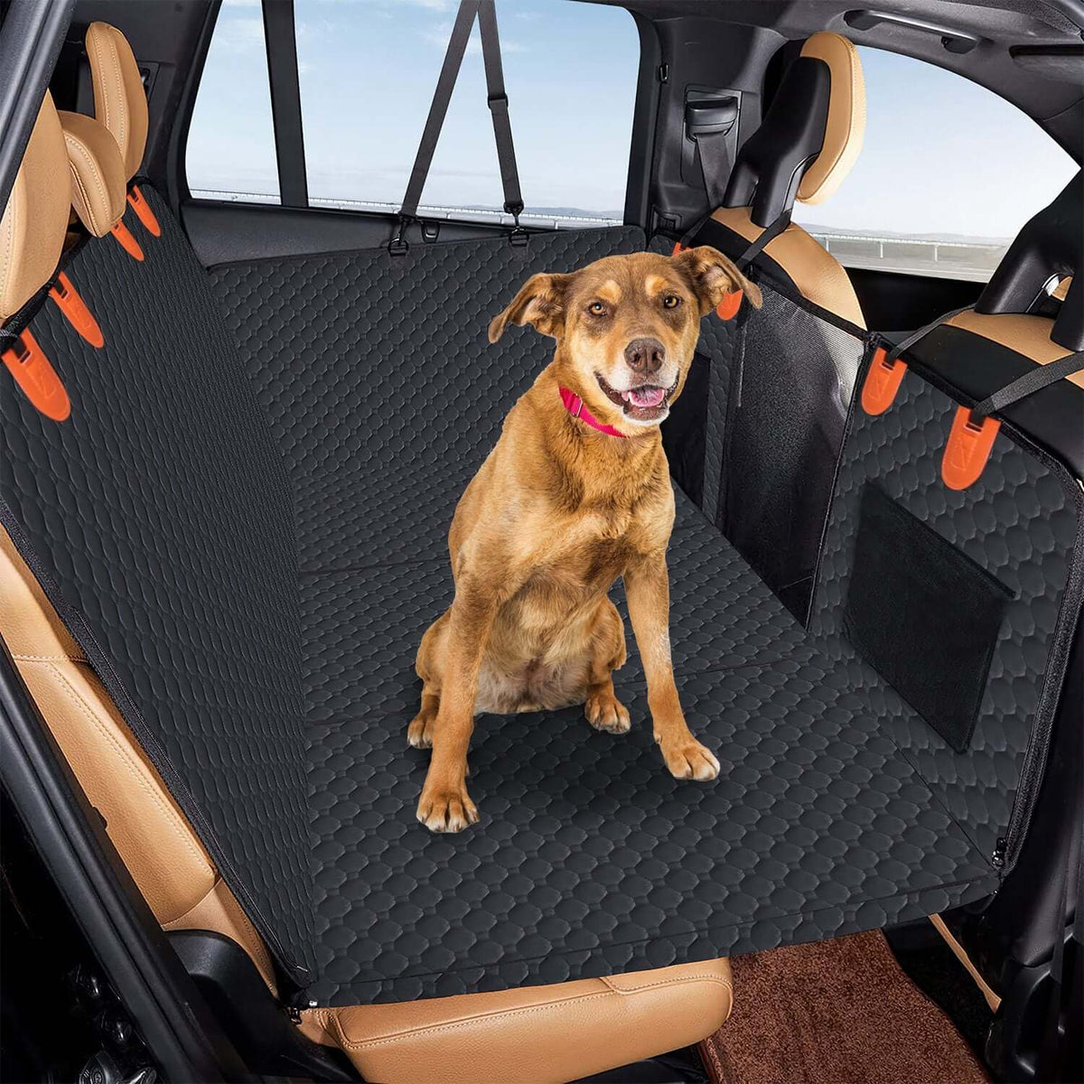 Dog car seat cover waterproof back seat protector for cars, trucks and SUVs