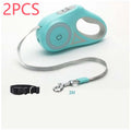 Retractable dog leash with automatic telescopic handle and collar for pet walking
