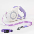 Retractable dog leash with automatic telescopic handle and collar for pet walking