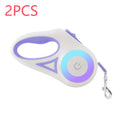 Retractable dog leash with automatic telescopic handle and collar for pet walking