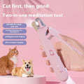 2-in-1 pet nail clippers with LED light for dogs and cats, bloodline safety scissors and multifunctional paw nail trimmer