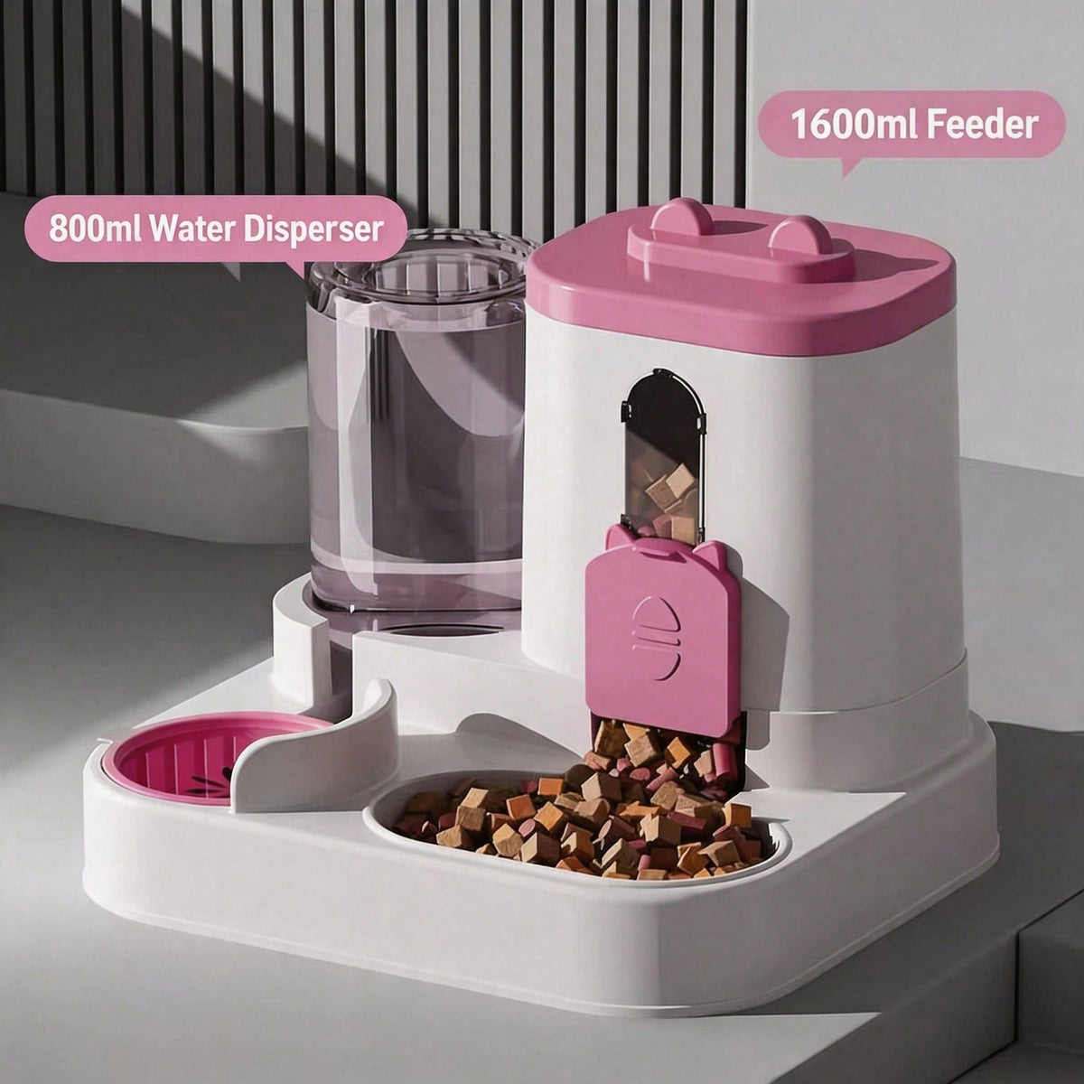 Gravity pet feeder and water dispenser for cats and puppies with large capacity
