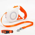 Retractable dog leash with automatic telescopic handle and collar for pet walking