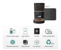 Video camera pet feeder with adjustable automatic food dispensing for dogs and cats